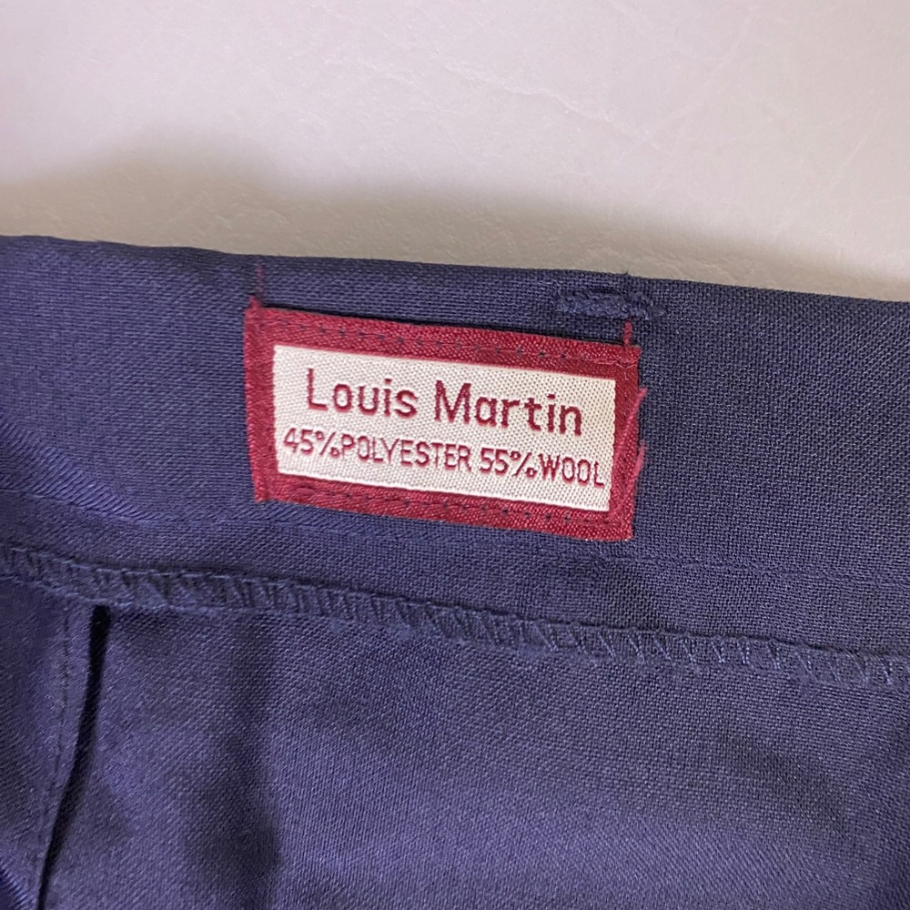 Vintage Louis Martin Dress Pants Women's Plus 34 Navy Blue Wool Blend Water NEW - Picture 4 of 13
